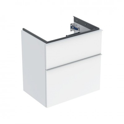 Geberit iCon szafka podumywalkowa 59,2 cm 2 szuflady wisząca biały połysk/biały mat 502.307.01.1