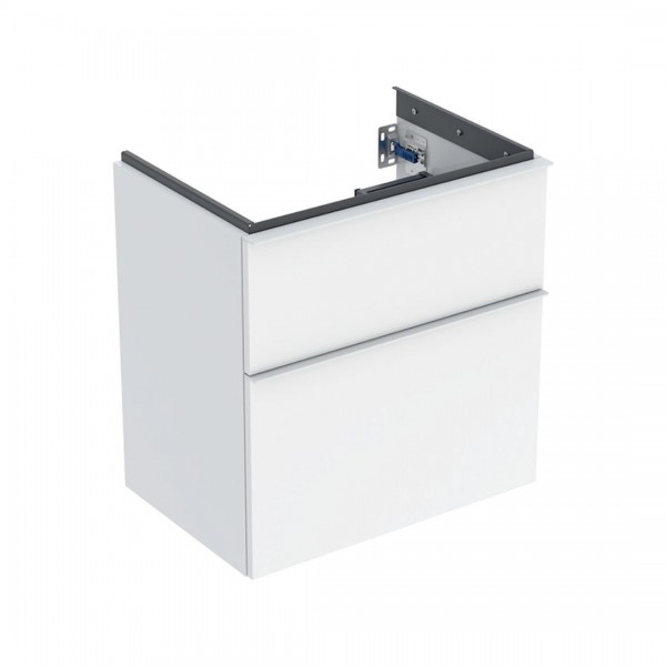 Geberit iCon szafka podumywalkowa 59,2 cm 2 szuflady wisząca biały połysk/biały mat 502.307.01.1