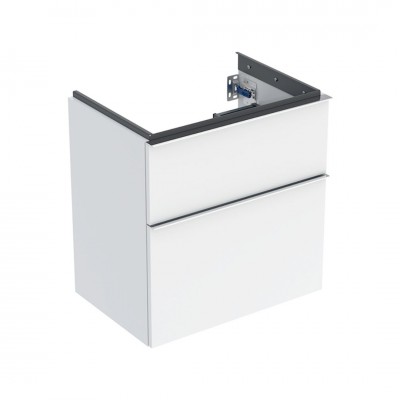 Geberit iCon szafka podumywalkowa 59,2 cm 2 szuflady wisząca biały połysk/chrom 502.307.01.2
