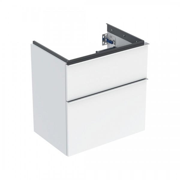 Geberit iCon szafka podumywalkowa 59,2 cm 2 szuflady wisząca biały połysk/chrom 502.307.01.2
