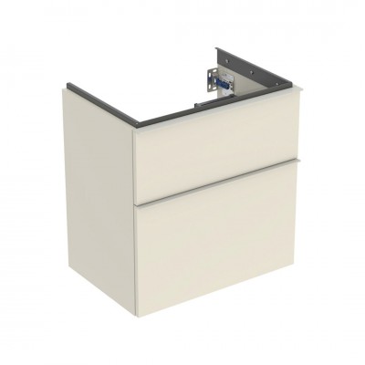 Geberit iCon szafka podumywalkowa 59,2 cm 2 szuflady wisząca szary piaskowy połysk/szary piaskowy mat 502.307.JL.1