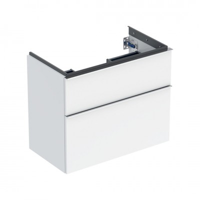 Geberit iCon szafka podumywalkowa 74 cm 2 szuflady wisząca biały połysk/chrom 502.308.01.2