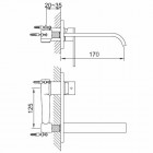 Kohlman Nexen-S bateria umywalkowa podtynkowa 2-otworowa wylewka 17 cm SQW185U