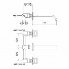 Kohlman Nexen-S bateria umywalkowa podtynkowa 3-otworowa wylewka 17 cm SQW190U
