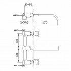 Kohlman Nexen-S bateria umywalkowa podtynkowa 3-otworowa wylewka 17 cm SQW195U