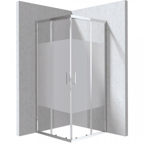 Deante Funkia Evo kabina prysznicowa kwadratowa 80 cm wzór pas chrom KYC_0E88P