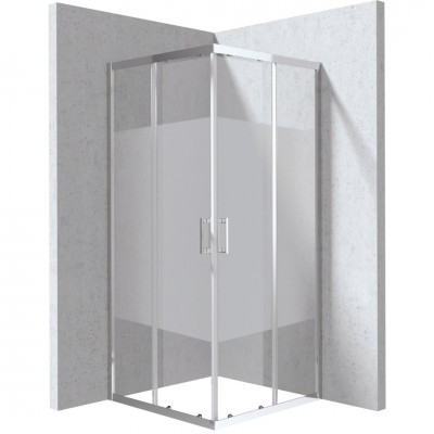 Deante Funkia Evo kabina prysznicowa kwadratowa 90 cm wzór pas chrom KYC_0E99P