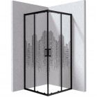 Deante Funkia Evo kabina prysznicowa kwadratowa 90 cm wzór miasto czarny mat KYC_ND99P
