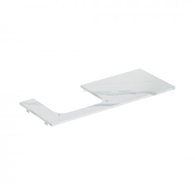 Geberit One blat 119x47,3 cm gres szkliwiony do prostokątnej umywalki nablatowej lewy imitacja marmuru biały mat 505.135.00.1