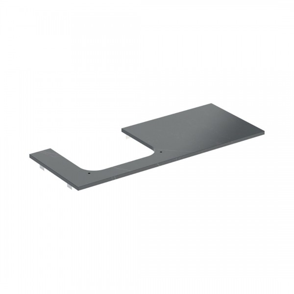 Geberit One blat 119x47,3 cm gres szkliwiony do prostokątnej umywalki nablatowej lewy imitacja marmuru czarny mat 505.135.00.2