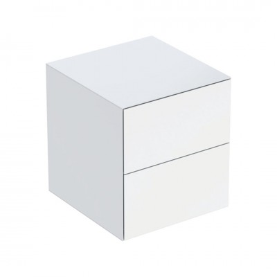 Geberit One szafka 45 cm 2 szuflady boczna wisząca biały połysk 505.077.00.1