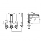 Kohlman Excelent bateria wannowa stojąca 4-otworowa QB240H