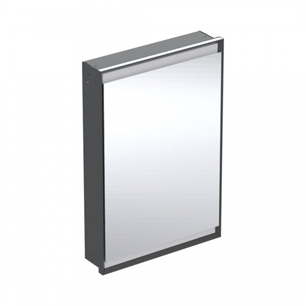 Geberit One ComfortLight szafka 60 z lustrem 1 drzwi podtynkowa zawiasy po lewej czarny mat 505.800.00.7