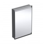 Geberit One ComfortLight szafka 60 z lustrem 1 drzwi podtynkowa zawiasy po lewej czarny mat 505.800.00.7