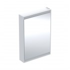 Geberit One ComfortLight szafka 60 z lustrem 1 drzwi wisząca zawiasy po lewej biała/aluminium anodyzowane 505.810.00.2