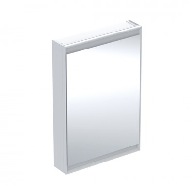 Geberit One ComfortLight szafka 60 z lustrem 1 drzwi wisząca zawiasy po lewej biała/aluminium anodyzowane 505.810.00.2