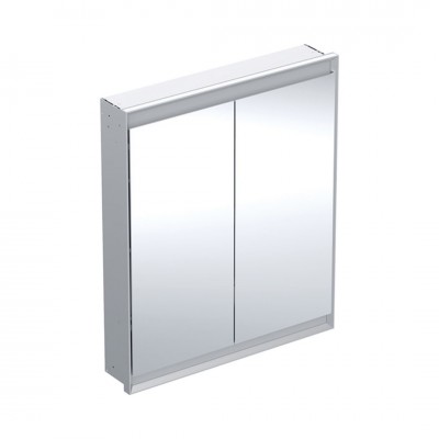 Geberit One ComfortLight szafka 75 cm z lustrem 2 drzwi podtynkowa zawiasy po lewej aluminium anodyzowane 505.802.00.1
