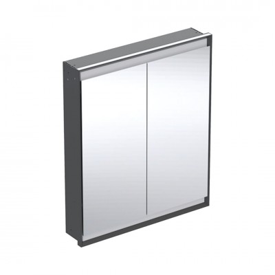 Geberit One ComfortLight szafka 75 cm z lustrem 2 drzwi podtynkowa czarny mat 505.802.00.7