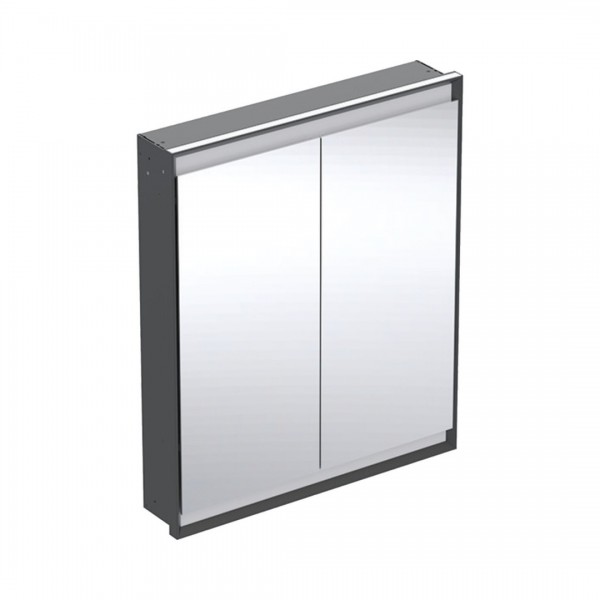 Geberit One ComfortLight szafka 75 cm z lustrem 2 drzwi podtynkowa czarny mat 505.802.00.7