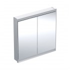 Geberit One ComfortLight szafka 90 cm z lustrem 2 drzwi podtynkowa aluminium anodyzowane 505.803.00.1
