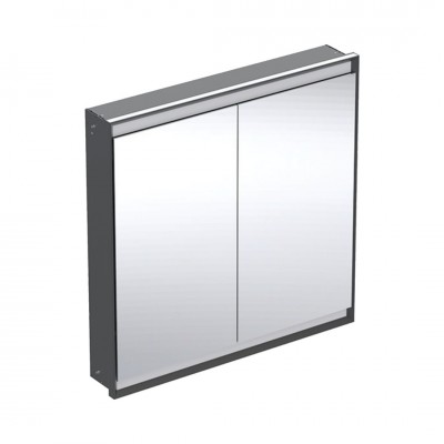 Geberit One ComfortLight szafka 90 cm z lustrem 2 drzwi podtynkowa czarny mat 505.803.00.7