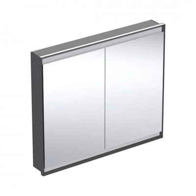Geberit One ComfortLight szafka 105 cm z lustrem 2 drzwi podtynkowa czarny mat 505.804.00.7