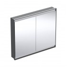 Geberit One ComfortLight szafka 105 cm z lustrem 2 drzwi podtynkowa czarny mat 505.804.00.7