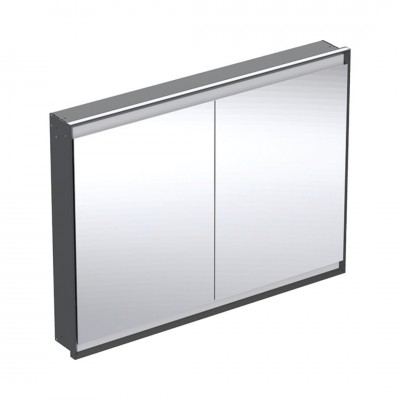 Geberit One ComfortLight szafka 120 cm z lustrem 2 drzwi podtynkowa czarny mat 505.805.00.7