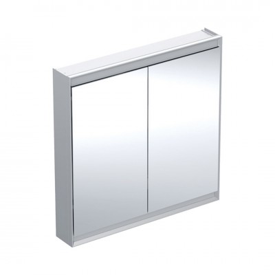 Geberit One ComfortLight szafka 90 cm z lustrem 2 drzwi wisząca aluminium anodyzowane 505.813.00.1