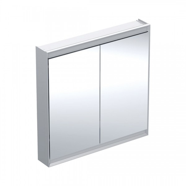 Geberit One ComfortLight szafka 90 cm z lustrem 2 drzwi wisząca aluminium anodyzowane 505.813.00.1