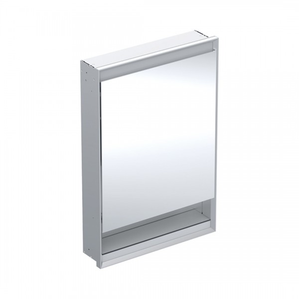 Geberit One ComfortLight szafka 60 cm z lustrem i wnęką 1 drzwi podtynkowa zawiasy po lewej aluminium anodyzowane 505.820.00.1