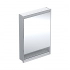Geberit One ComfortLight szafka 60 cm z lustrem i wnęką 1 drzwi podtynkowa zawiasy po lewej aluminium anodyzowane 505.820.00.1