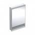Geberit One ComfortLight szafka 60 cm z lustrem i wnęką 1 drzwi podtynkowa zawiasy po prawej aluminium anodyzowane 505.821.00.1
