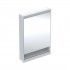 Geberit One ComfortLight szafka 60 cm z lustrem i wnęką 1 drzwi podtynkowa zawiasy po lewej biała 505.820.00.2