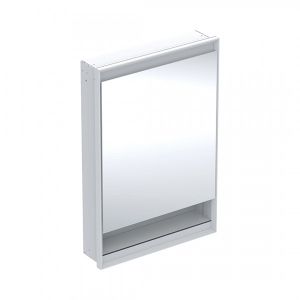 Geberit One ComfortLight szafka 60 cm z lustrem i wnęką 1 drzwi podtynkowa zawiasy po lewej biała 505.820.00.2