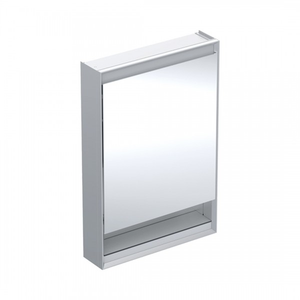 Geberit One ComfortLight szafka 60 cm z lustrem i wnęką 1 drzwi wisząca zawiasy po lewej aluminium anodyzowane 505.830.00.1