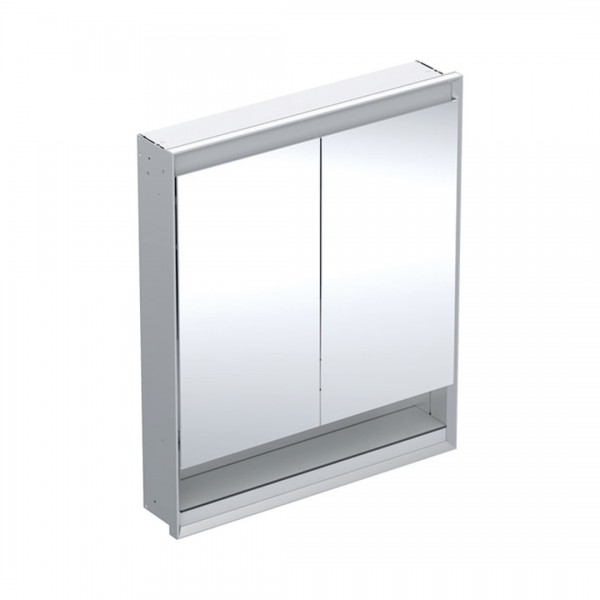 Geberit One ComfortLight szafka 75 cm z lustrem i wnęką 2 drzwi wisząca aluminium anodyzowane 505.822.00.1