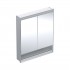 Geberit One ComfortLight szafka 75 cm z lustrem i wnęką 2 drzwi wisząca aluminium anodyzowane 505.822.00.1