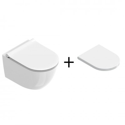 Catalano Sfera miska WC wisząca Silentech z deską WC wolnoopadającą biała 0511700001+9056160000+0551150001