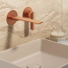 Vedo Aletta bateria umywalkowa podtynkowa wylewka 19,5 cm z korkiem klik klak miedź szczotkowana VBA5012/C/SM