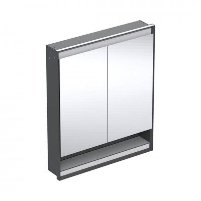 Geberit One ComfortLight szafka 75 cm z lustrem i wnęką 2 drzwi wisząca czarny mat 505.822.00.7