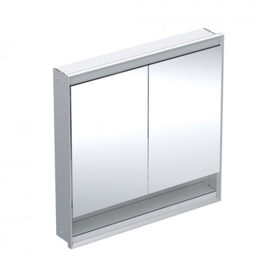 Geberit One ComfortLight szafka 90 cm z lustrem i wnęką 2 drzwi podtynkowa aluminium anodyzowane 505.823.00.1