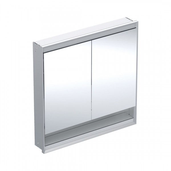 Geberit One ComfortLight szafka 90 cm z lustrem i wnęką 2 drzwi podtynkowa aluminium anodyzowane 505.823.00.1