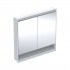 Geberit One ComfortLight szafka 90 cm z lustrem i wnęką 2 drzwi podtynkowa biała 505.823.00.2