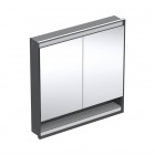 Geberit One ComfortLight szafka 90 cm z lustrem i wnęką 2 drzwi podtynkowa czarny mat 505.823.00.7