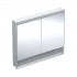 Geberit One ComfortLight szafka 105 cm z lustrem i wnęką 2 drzwi podtynkowa aluminium anodyzowane 505.824.00.1
