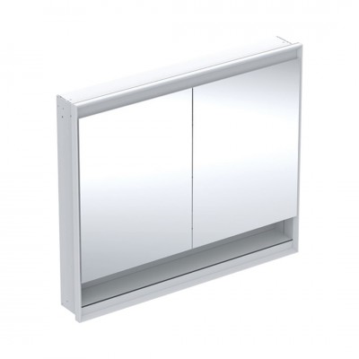Geberit One ComfortLight szafka 105 cm z lustrem i wnęką 2 drzwi podtynkowa biała 505.824.00.2