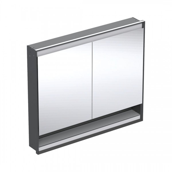 Geberit One ComfortLight szafka 105 cm z lustrem i wnęką 2 drzwi podtynkowa czarny mat 505.824.00.7