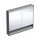 Geberit One ComfortLight szafka 105 cm z lustrem i wnęką 2 drzwi podtynkowa czarny mat 505.824.00.7