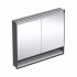 Geberit One ComfortLight szafka 105 cm z lustrem i wnęką 2 drzwi podtynkowa czarny mat 505.824.00.7